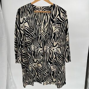 Soft Surroundings Womens Zebra Print Jacket Size XXL Lightweight